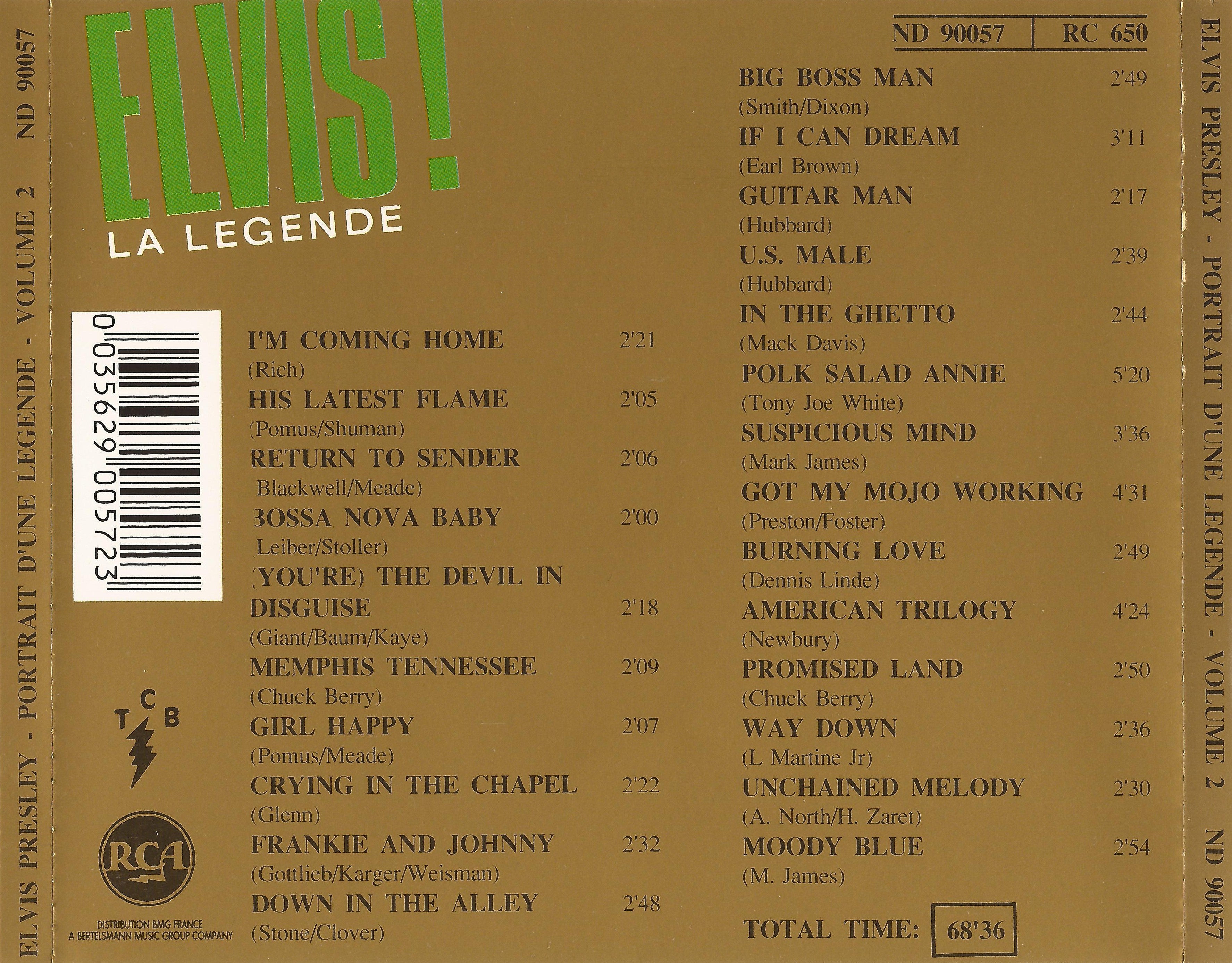 Elvis Presley  Portrait D`une Legende 2 : Back